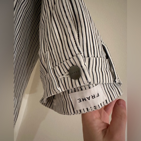 Frame Le Crop Pinstripe Boot-Leg Jeans Size 25 Great Condition - Picture 8 of 13